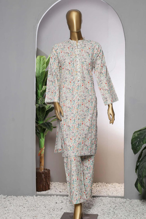 Janaan by Bin Saeed Stitched 2 Piece Printed Khaddar Collection'2022-KKF-051-Off White