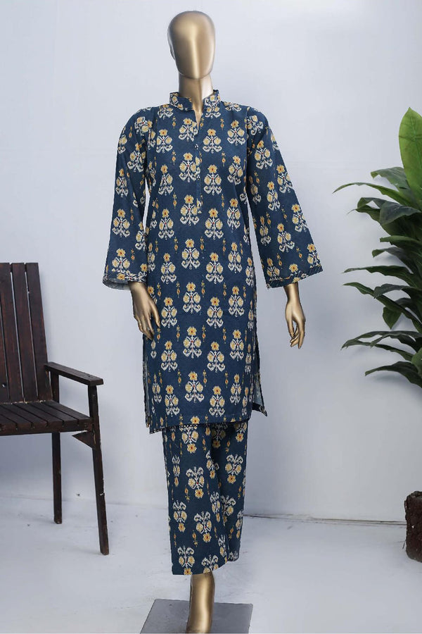 Janaan by Bin Saeed Stitched 2 Piece Printed Khaddar Collection'2022-KKF-039-Blue
