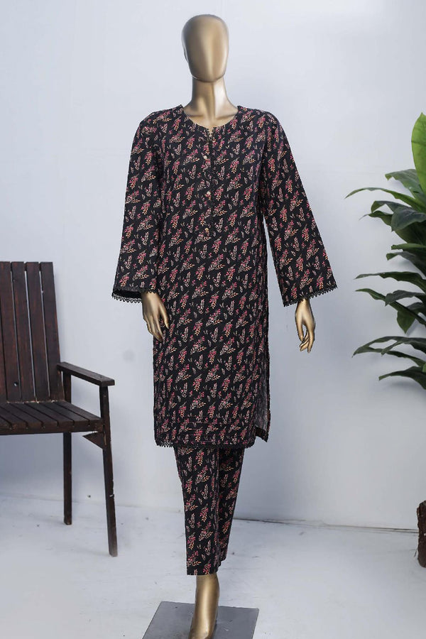 Janaan by Bin Saeed Stitched 2 Piece Printed Khaddar Collection'2022-KKF-048-Black