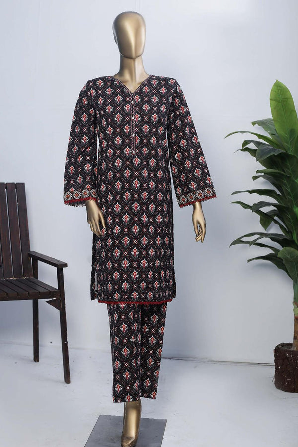 Janaan by Bin Saeed Stitched 2 Piece Printed Khaddar Collection'2022-KKF-053-Black