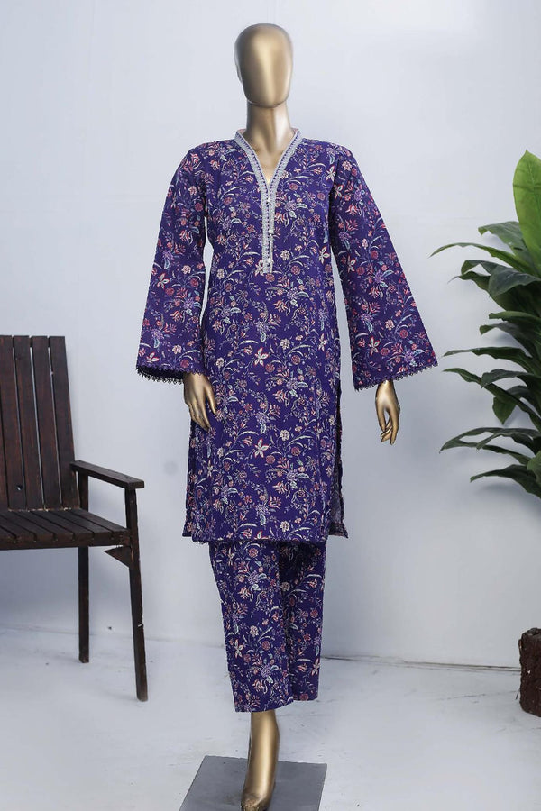 Janaan by Bin Saeed Stitched 2 Piece Printed Khaddar Collection'2022-KKF-064-Purple