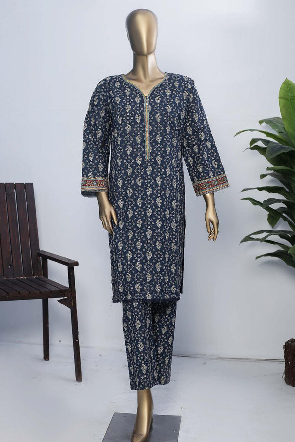Janaan by Bin Saeed Stitched 2 Piece Printed Khaddar Collection'2022-KKF-065-Blue