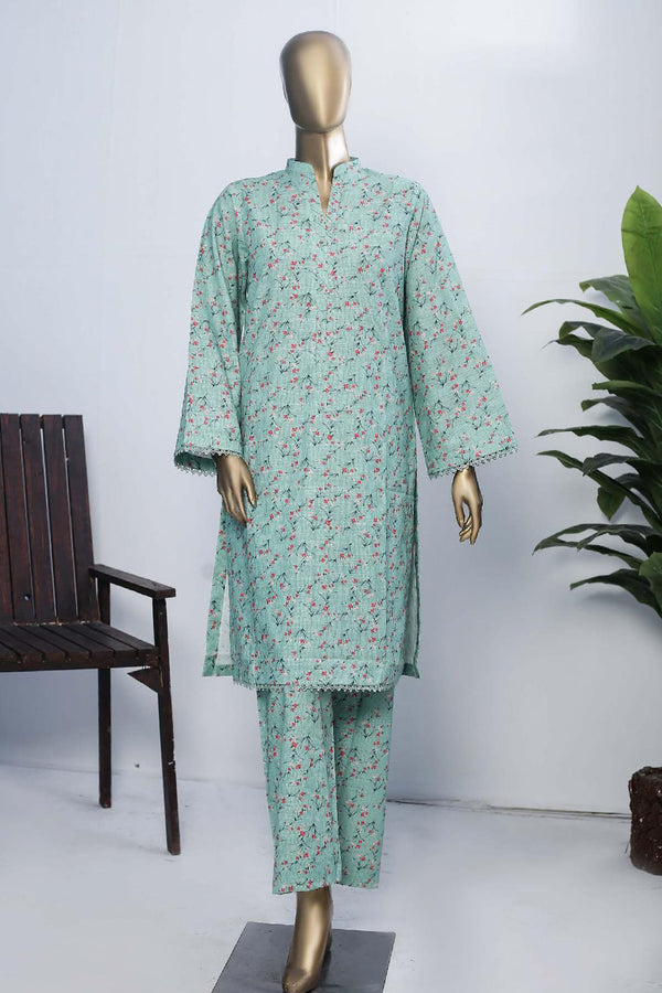 Janaan by Bin Saeed Stitched 2 Piece Printed Khaddar Collection'2022-KKF-054-Ferozi