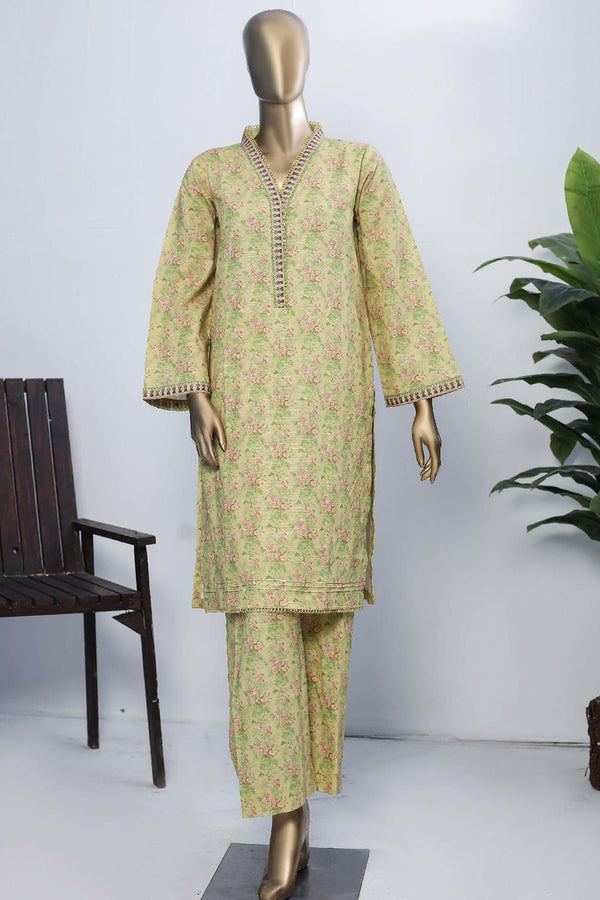 Janaan by Bin Saeed Stitched 2 Piece Printed Khaddar Collection'2022-KKF-042-Yellow