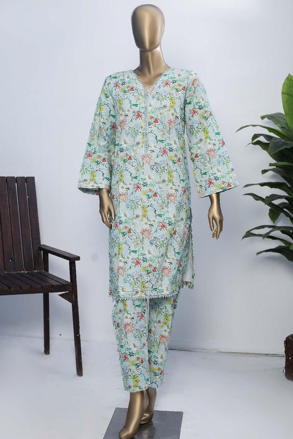 Janaan by Bin Saeed Stitched 2 Piece Printed Khaddar Collection'2022-KKF-031-Ferozi