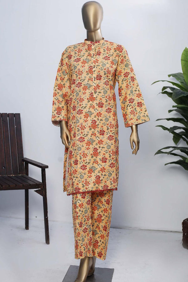 Janaan by Bin Saeed Stitched 2 Piece Printed Khaddar Collection'2022-KKF-040-L.Peach