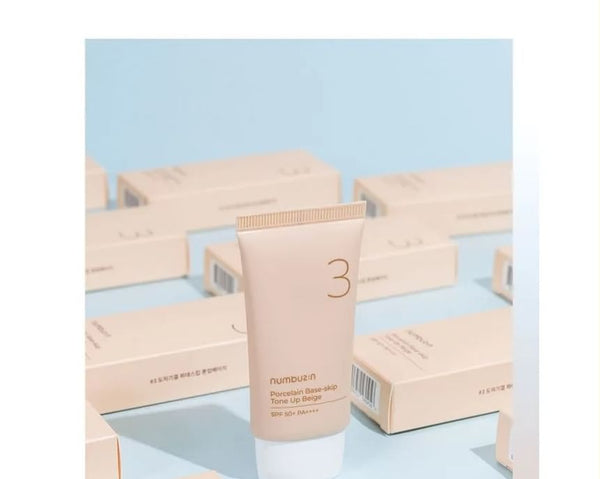 Numbuzin - No.3 Porcelain Base-skip Tone Up Beige 50ml