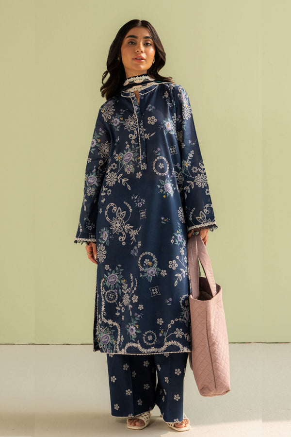 Coco Prints by Zara Shah Jahan Unstitched 3 Piece Lawn Collection-08-A-Nora - Blue