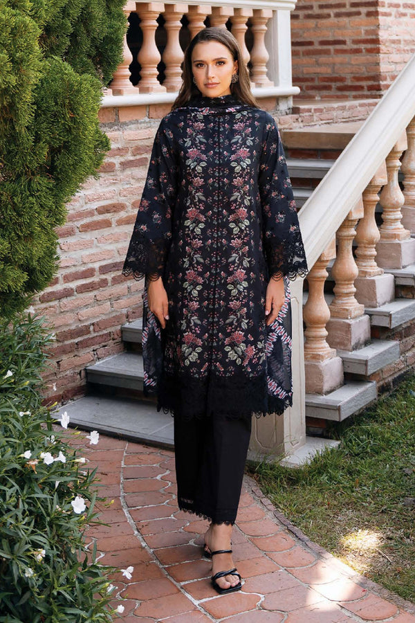 Damask By Afrozeh Unstitched 3 Piece Summer Edit Collection-AL-07-A-Lorien - Black
