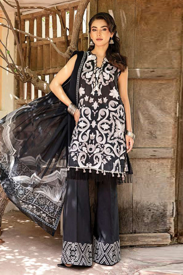 M.Basic by Maria B Unstitched 3 Piece Eid II Lawn Collection'2025-MB-904-B - Black