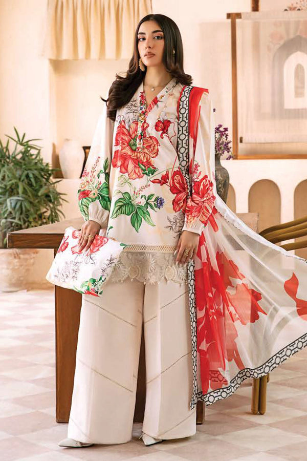 M.Basic by Maria B Unstitched 3 Piece Eid II Lawn Collection'2025-MB-907-B - White