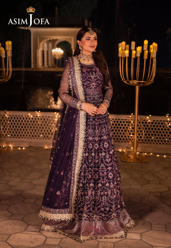 Asim Jofa Chandni Raatein Ajcr-03 Embroidered Net 3 Pcs