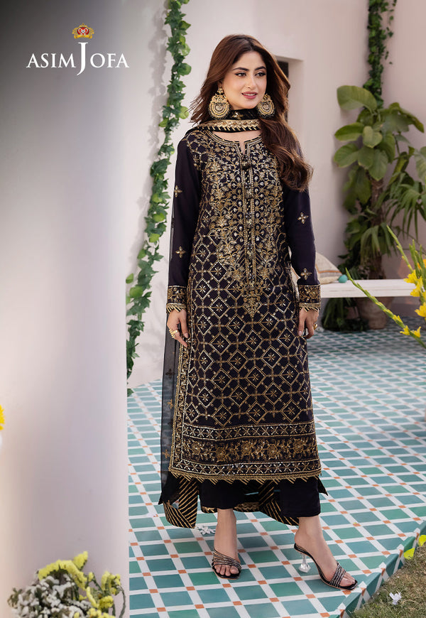 Asim Jofa Dhanak Rang Ajcf-04 Embroidered Boski Silk 3 Pcs