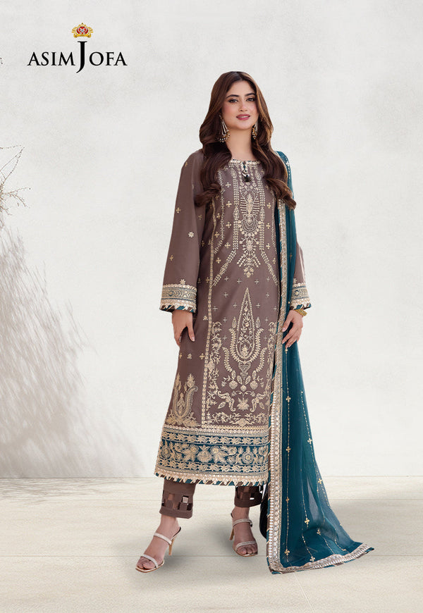 Asim Jofa Dhanak Rang Ajcf-30 Embroidered Jumbo Silk 3 Pcs