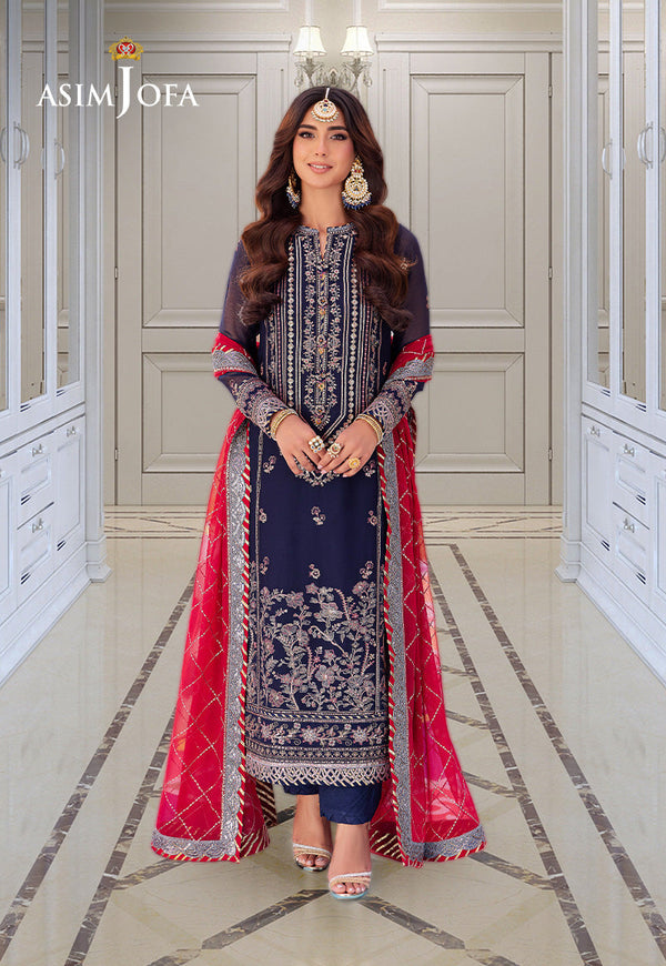 Asim Jofa Designers Limited Edition Ajmjd-7 Embroidered Stitched 3 Pcs