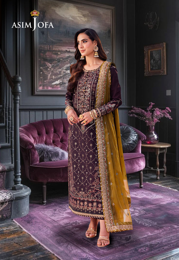 Asim Jofa Jag Mag Ajmj-11 Embroidered Paper Cotton 3 Pcs