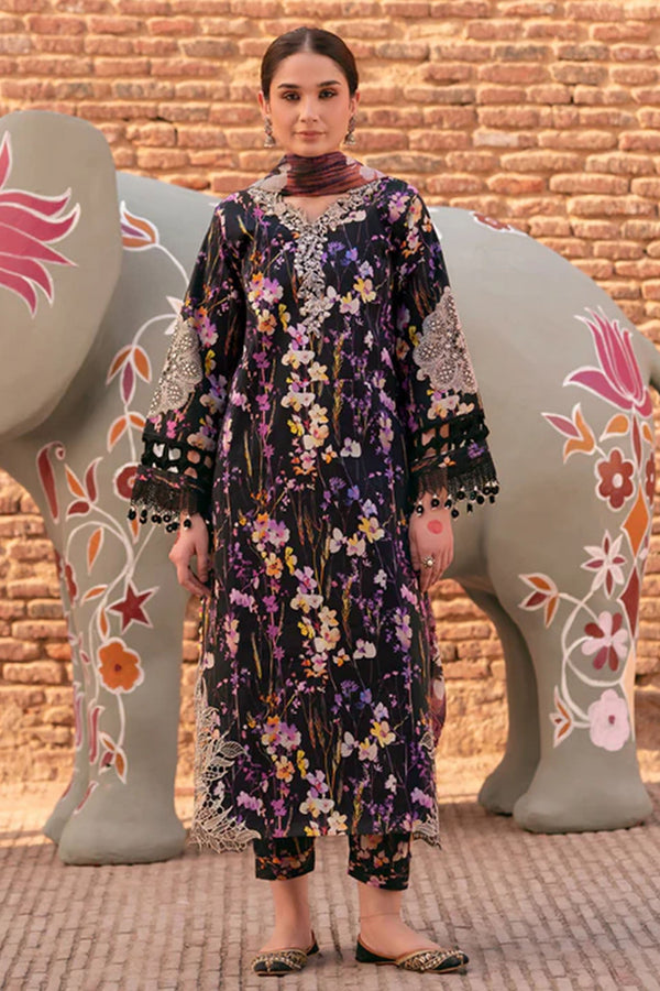 Mastani By Parishay Unstitched 3 Piece Emb Lawn Vol-02 Collection'2025-MI-09 - Black
