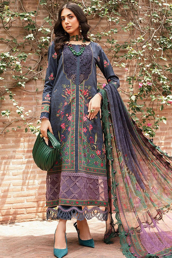 M Prints By Maria B Unstitched 3 Piece Luxury Emb Lawn Eid 2 Edit Collection'2024-MPT-2206-B