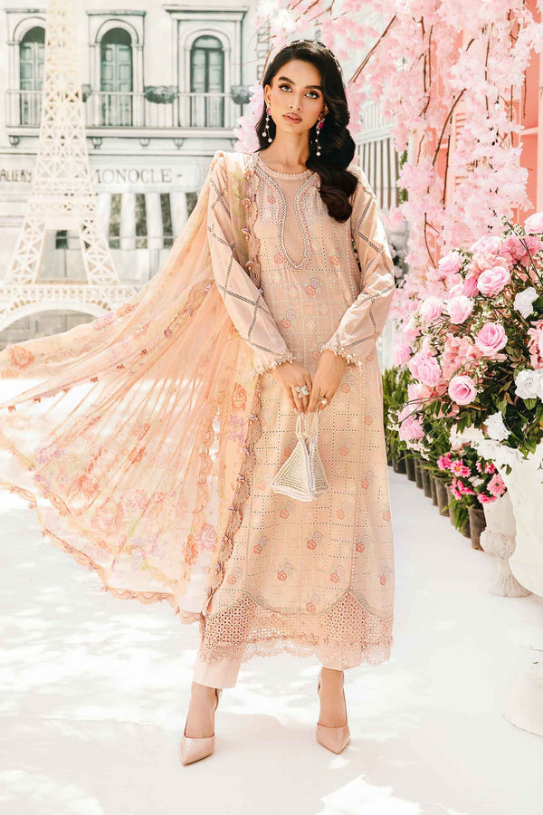 M.Prints By Maria B Unstitched 3 Piece Eid Edit Summer Collection'2025-MPT-01-A - Peach