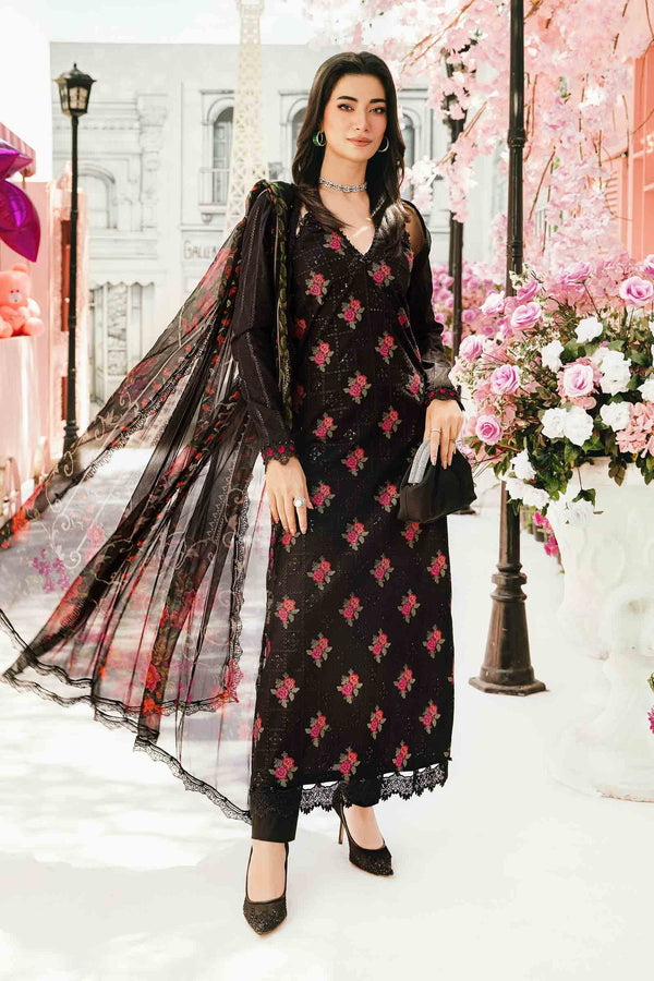M.Prints By Maria B Unstitched 3 Piece Eid Edit Summer Collection'2025-MPT-01-B - Black