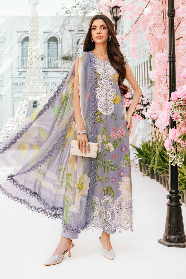 M.Prints By Maria B Unstitched 3 Piece Eid Edit Summer Collection'2025-MPT-04-A - Grey