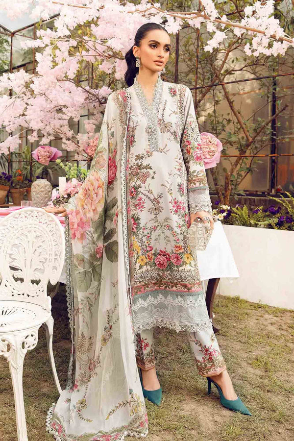 M.Prints By Maria B Unstitched 3 Piece Eid Edit Summer Collection'2025-MPT-05-B - Grey