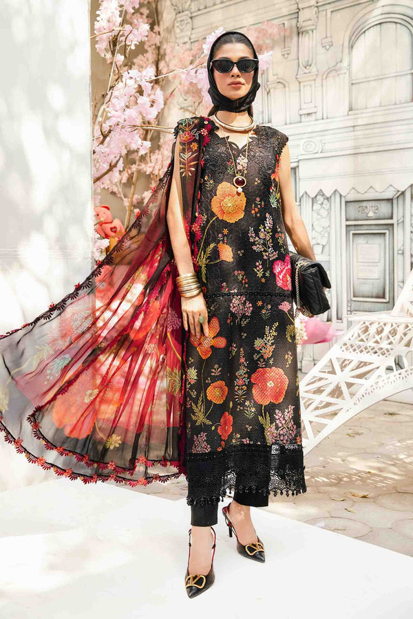 M.Prints By Maria B Unstitched 3 Piece Eid Edit Summer Collection'2025-MPT-07-B - Black