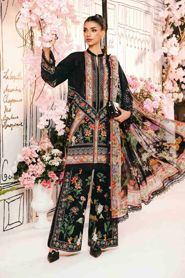 M.Prints By Maria B Unstitched 3 Piece Eid Edit Summer Collection'2025-MPT-10-B - Black