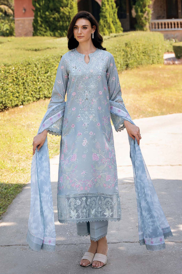 Damask By Afrozeh Unstitched 3 Piece Summer Edit Collection-AL-09-A-Maelis - Sky