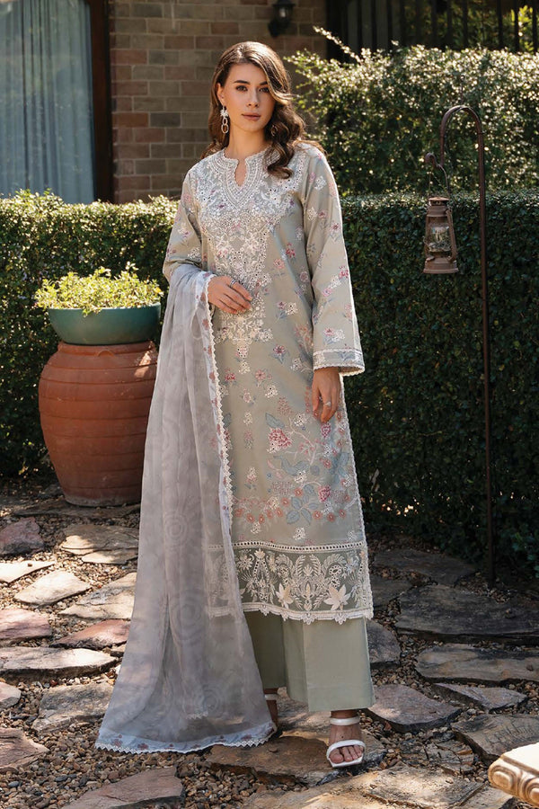 Damask By Afrozeh Unstitched 3 Piece Summer Edit Collection-AL-09-B-Maelis - Grey