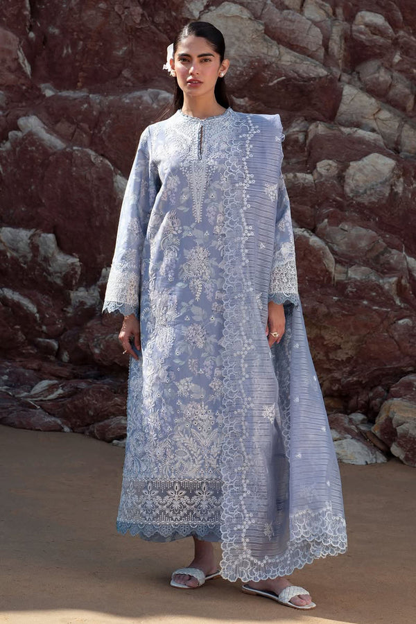 Summer Together By Afrozeh Unstitched 3 Piece Lawnkari Vol-03 Collection-AL-03-Moonlight - Light Purple
