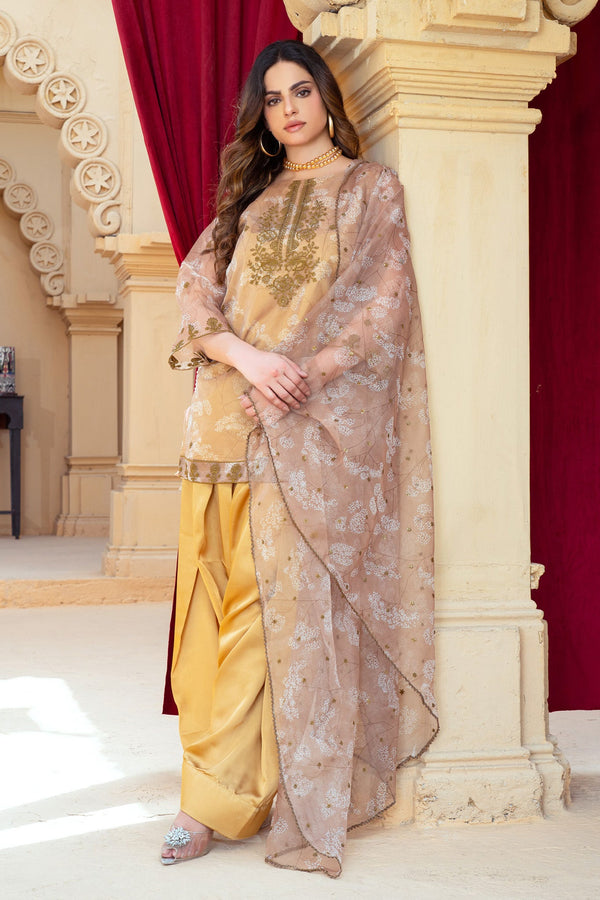 Mera Farshi Jora By Noorma Kaamal Stitched 3 Piece Exc Eid Vol-02 Collection'2025-NK-FS-10 - Mustard