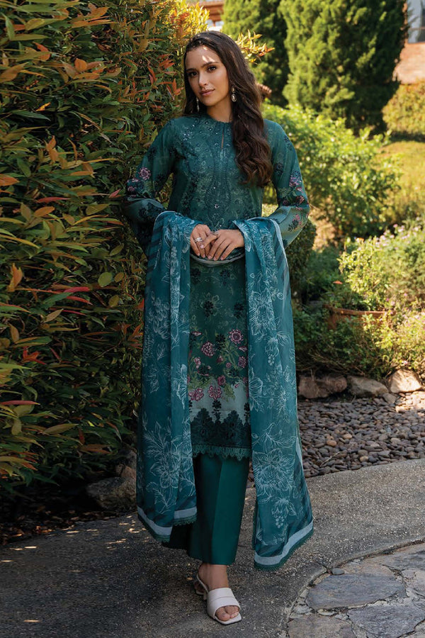 Damask By Afrozeh Unstitched 3 Piece Summer Edit Collection-AL-02-A-Opaline - Teal