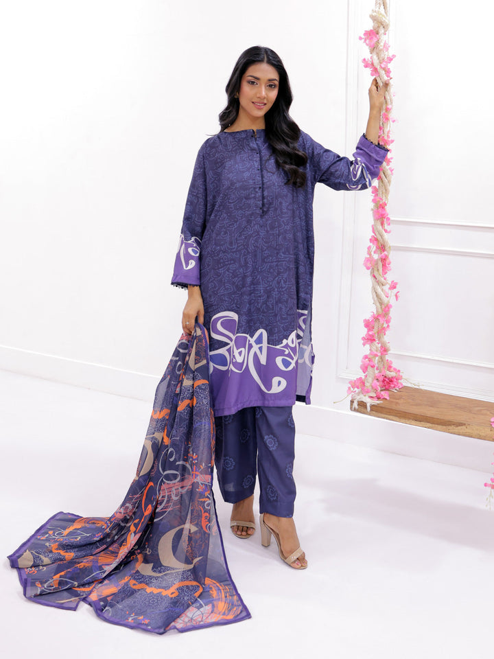 Khushi Stitched 3 Pc Navy Blue