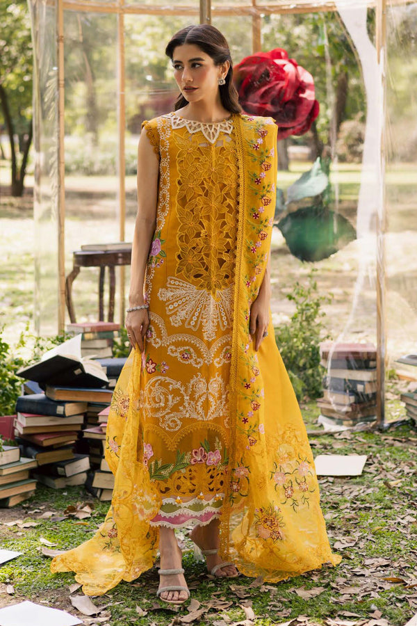 Enchanted Tales By Parishay Unstitched 3 Piece Luxury Lawn Collection'2025-P-ET-02 - Yellow