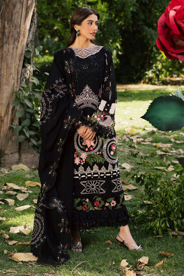 Enchanted Tales By Parishay Unstitched 3 Piece Luxury Lawn Collection'2025-P-ET-03 - Black