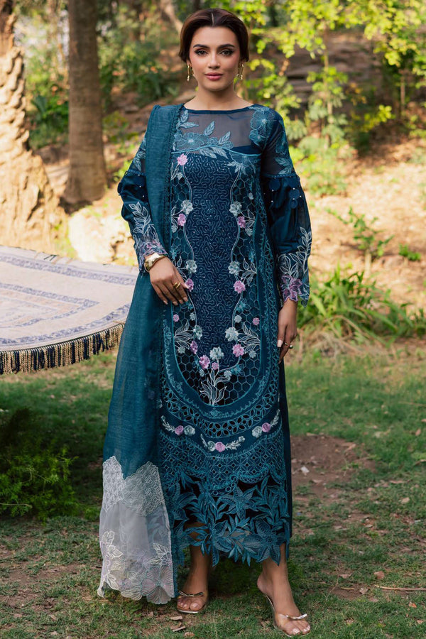 Enchanted Tales By Parishay Unstitched 3 Piece Luxury Lawn Collection'2025-P-ET-05 - Teal