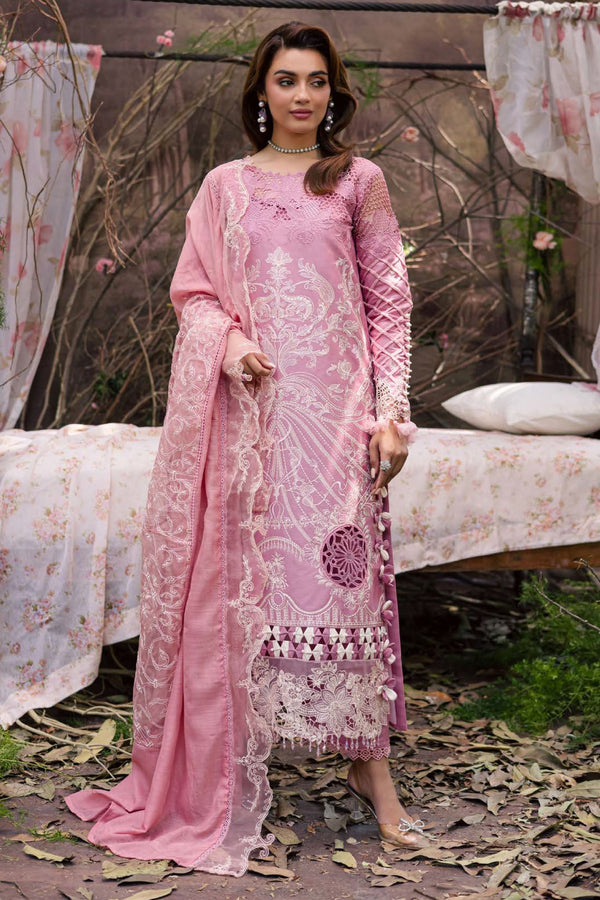 Enchanted Tales By Parishay Unstitched 3 Piece Luxury Lawn Collection'2025-P-ET-06 - Pink