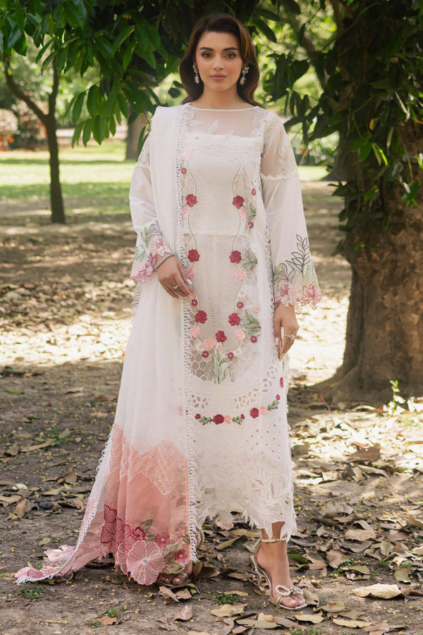 Enchanted Tales By Parishay Unstitched 3 Piece Luxury Lawn Collection'2025-P-ET-12 - White