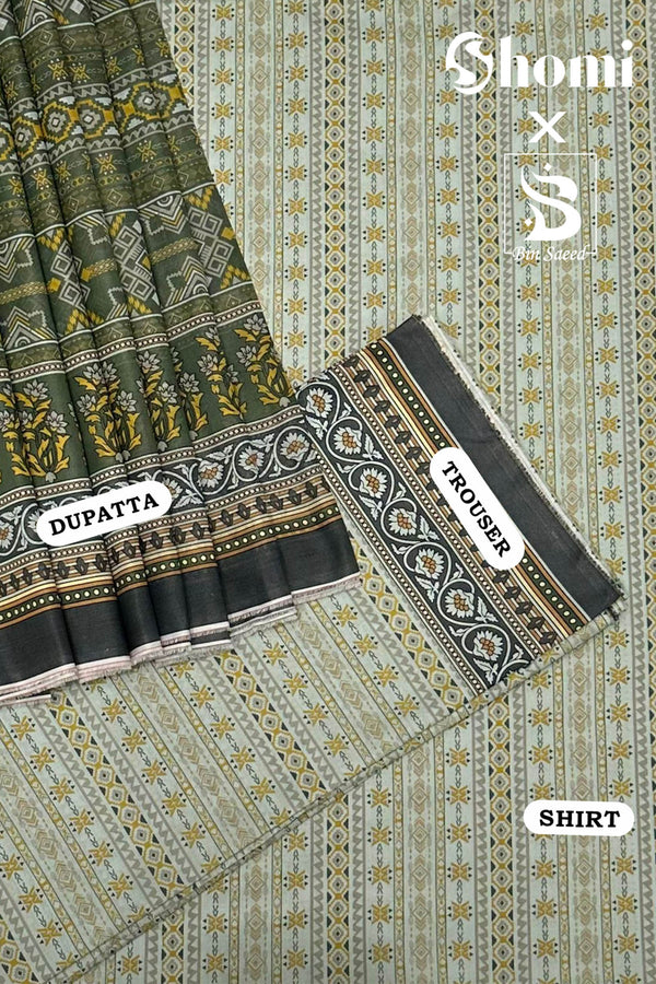 Bin Saeed 3 Piece Unstitched Printed Lawn Edition'01 Collection'2024-RDL-06-Pista