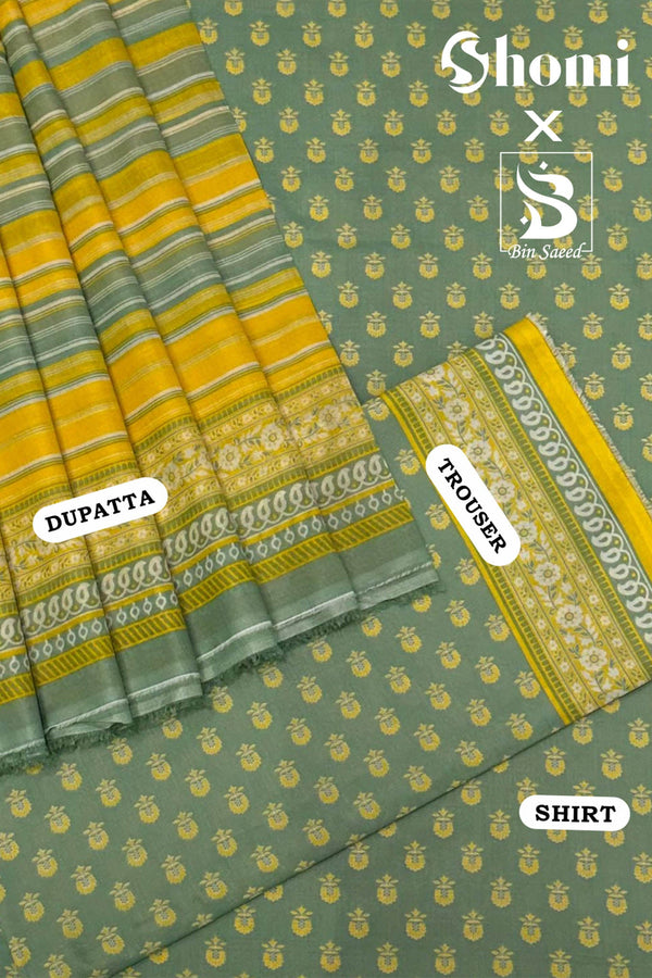 Bin Saeed 3 Piece Unstitched Printed Lawn Edition'01 Collection'2024-RDL-15-Pista