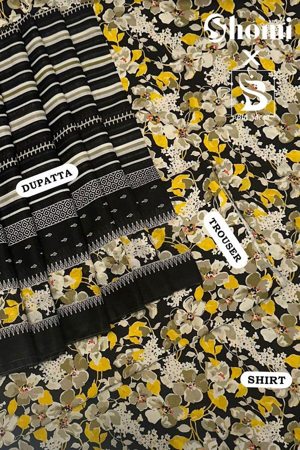Bin Saeed 3 Piece Unstitched Printed Lawn Edition'01 Collection'2024-RDL-16-Yellow