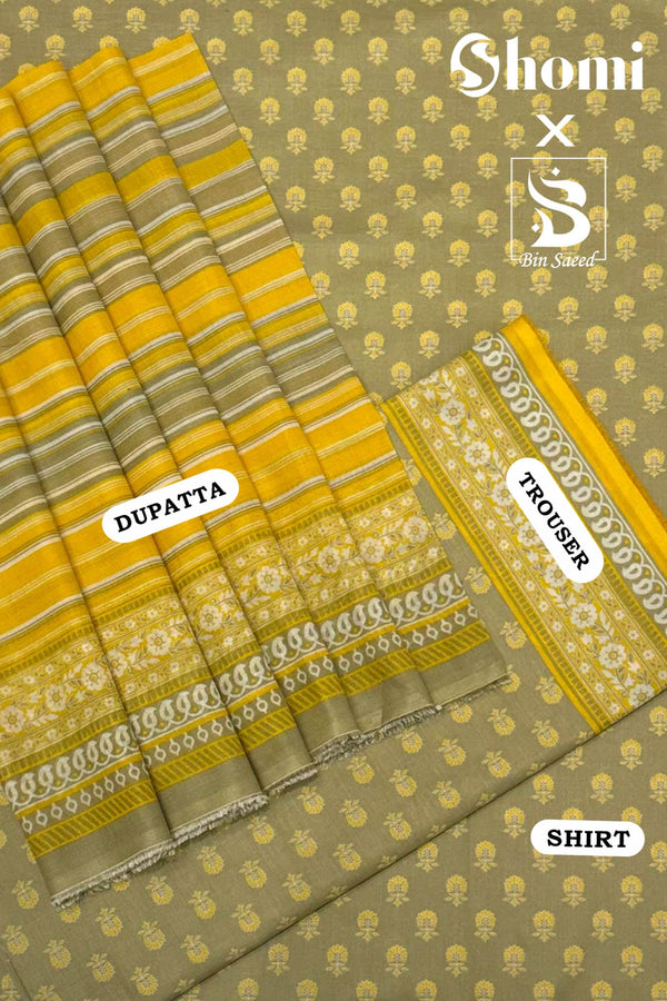 Bin Saeed 3 Piece Unstitched Printed Lawn Edition'01 Collection'2024-RDL-24-Pista