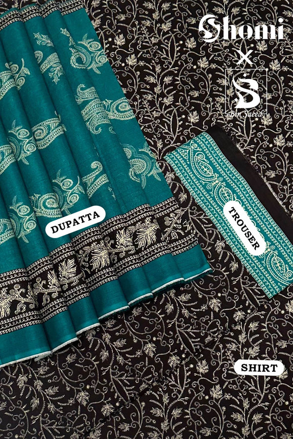 Bin Saeed 3 Piece Unstitched Printed Lawn Edition'01 Collection'2024-RDL-34-Black