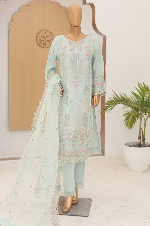 Bin Saeed Stitched 3 Piece Fancy Emb Formals Collection'2024-RTS-925-Ferozi