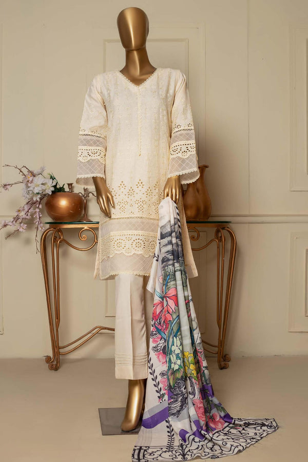 Bin Saeed Stitched 3 Piece Dhanak Winter Shawl Vol-03 Collection'2022-SM-030-Skin