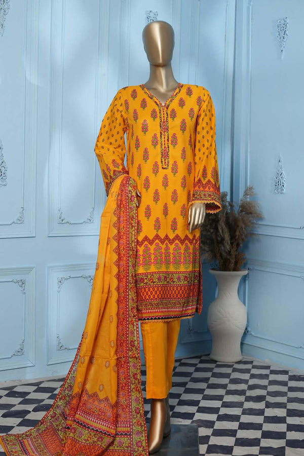 Maryum Noor by Bin Saeed Stitched 3 Piece Printed Lawn Vol-02 Collection'2023-SMLF-002-Yellow