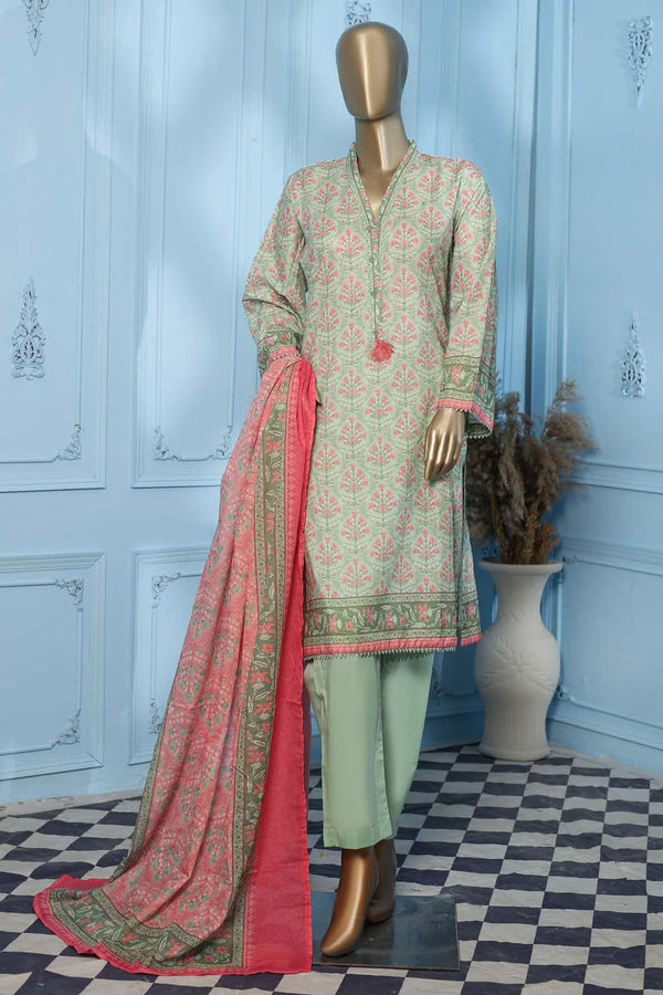 Maryum Noor by Bin Saeed Stitched 3 Piece Printed Lawn Vol-02 Collection'2023-SMLF-065-Green