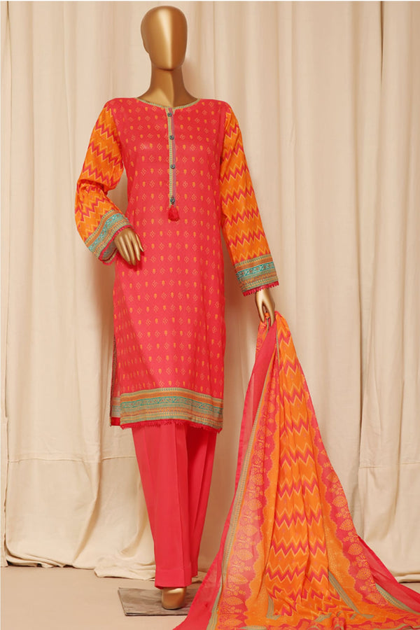 Bin Saeed Stitched 3 Piece Printed Lawn Collection'2023-SMLF-0217-Atishi