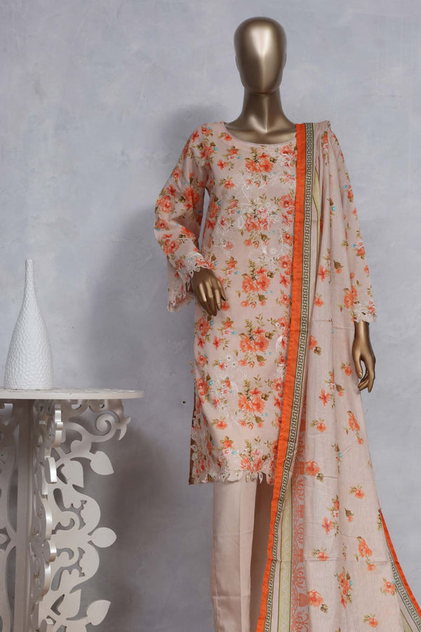 Chand Bagh by Bin Saeed Stitched 3 Piece Emb Lawn Vol-02 Collection'2023-SMLF-0508-Skin